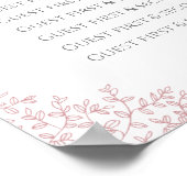 Roze bladeren cirkelvormige poster voor trouwzitje (Hoek)