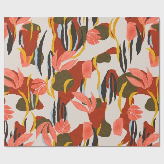 roze bladeren en een ontwerp van het effect van he cadeaupapier (Vlak)