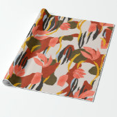 roze bladeren en een ontwerp van het effect van he cadeaupapier (Uitgerold)