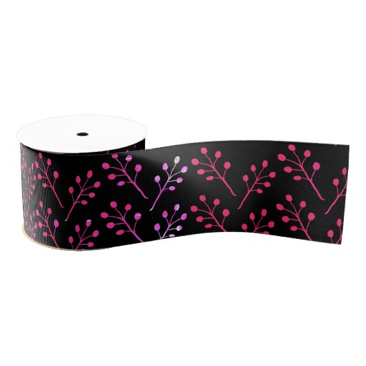 Roze bladeren grosgrain lint (Spoel)