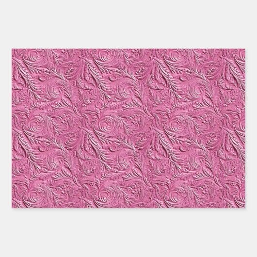 Roze bladeren inpakpapier vel (Voorkant 2)