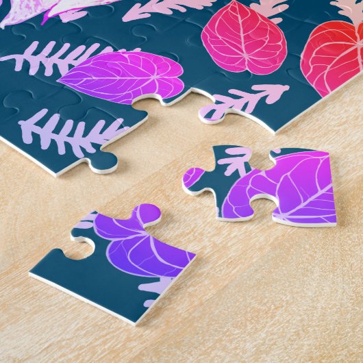 Roze Bladeren Legpuzzel (Zijkant)