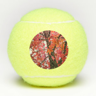 Roze bladeren tennisballen