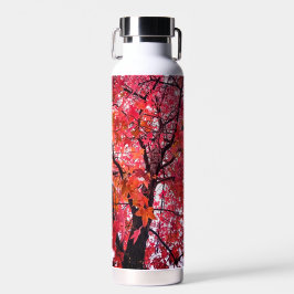 Roze bladeren waterfles