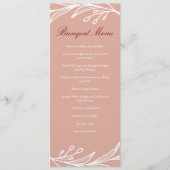 Roze bladkrans moderne Chinese bruiloftsbanket Menu (Voorkant)
