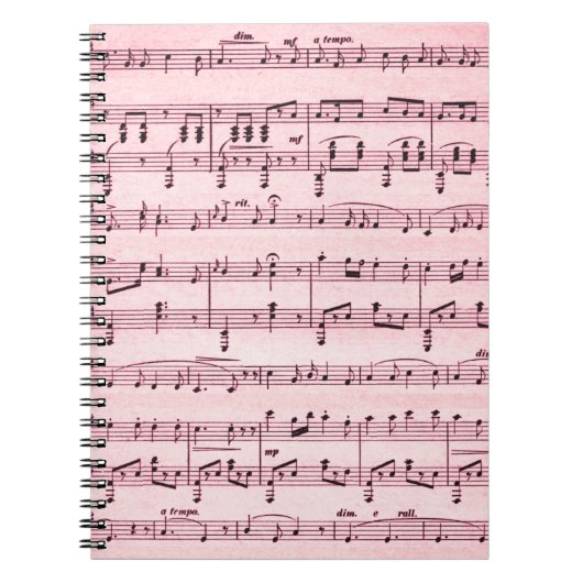 Roze bladmuziek notitieboek (Voorkant)