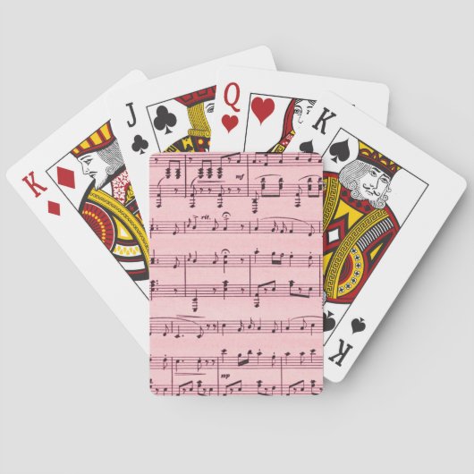 Roze Bladmuziek Speelkaarten (Achterkant)