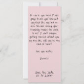 Roze bladwijzer fotostrip bruidsmeisje voorstel save the date (Achterkant)