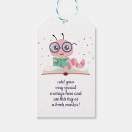 Roze Bladwijzer met bladwijzer Cadeaulabel