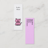 Roze bladwijzer mini visitekaartje (Voorkant / Achterkant)