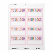Roze Blanco Naam Stickers met Logo Badge Labels (Full Sheet)