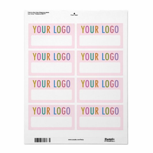 Roze Blanco Naam Stickers met Logo Badge Labels (Full Sheet)