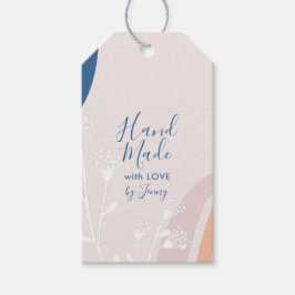 Roze & Blau Abstract Handgemaakt Product Hang Tag Cadeaulabel