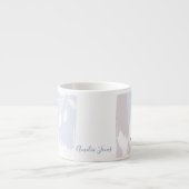 Roze & Blau Abstracte Kwaststreken Monogram Naam Espresso Kop (Voorkant)