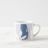 Roze & Blau Abstracte Kwaststreken Monogram Naam Espresso Kop (Rechts)