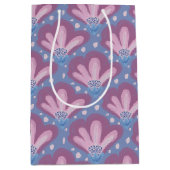 Roze Blau Aquarel Bloem Medium Cadeauzakje (Voorkant)