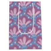 Roze Blau Aquarel Bloem Medium Cadeauzakje (Achterkant)