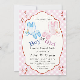 Roze & Blau Babyschoentjes Thema Kaart