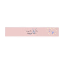 Roze Blau Crème Stippen Monogram Hart