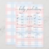 Roze Blau Gingham Tweeling Baby Voorspellingen Spe (Voorkant / Achterkant)