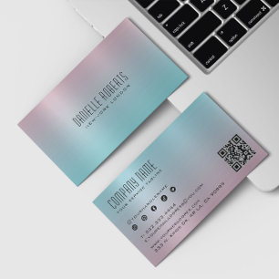 Roze Blau Ombre Textuur Visitekaartje