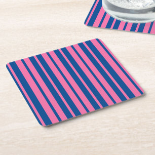 Roze Blau Stijlvolle Strepen Patroon Ontwerp Kartonnen Onderzetters