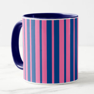 Roze Blau Stijlvolle Strepen Patroon Ontwerp  Mok