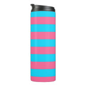 Roze Blau Strepen Patroon Thermosbeker (Geroteerd rechts)