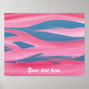 Roze Blau Zonsondergang Schilderen Jouw Tekst Post Poster