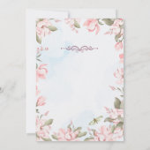 Roze Blauw 60 Fabulous Bloemen Verjaardagsfeest Kaart (Achterkant)