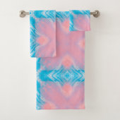 Roze blauw Abstract Bad Handdoek (Insitu)