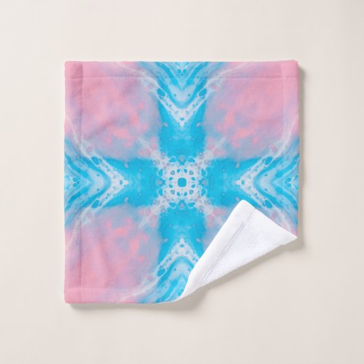 Roze blauw Abstract Bad Handdoek (Wasdoekje)