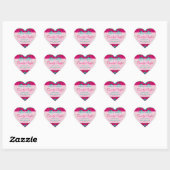 Roze Blauw Abstract Daisy Floral Heart Snoep Buffe Hart Sticker (Vel)