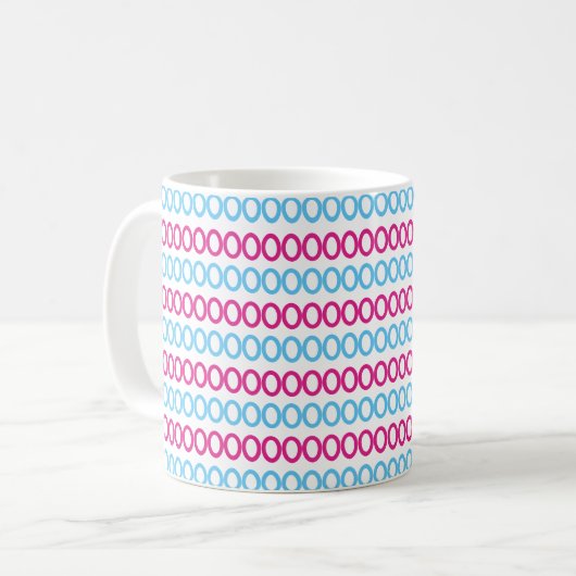 Roze blauw Abstract Koffiemok (Voorkant links)