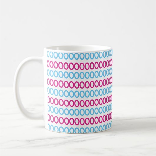 Roze blauw Abstract Koffiemok (Links)