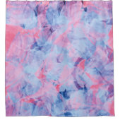 Roze blauw Abstract ontwerp penseelstreken Douchegordijn (Voorkant)