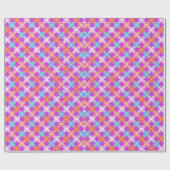 Roze Blauw Abstract Patroon Cadeaupapier (Vlak)
