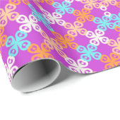 Roze Blauw Abstract Patroon Cadeaupapier (Rol Hoek)