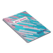 Roze & Blauw Abstract Patroon Spiral Notitieboek (Rechterzijde)