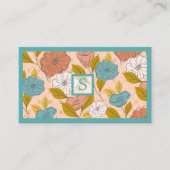 Roze blauw  Abstract plantaardig leder Visitekaartje (Voorkant)