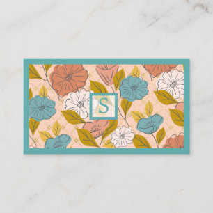 Roze blauw  Abstract plantaardig leder Visitekaartje