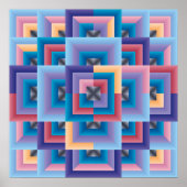 Roze blauw Abstract Poster (Voorkant)