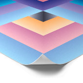 Roze blauw Abstract Poster (Hoek)