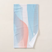 Roze blauw abstracte naam bad handdoek (Handdoek)