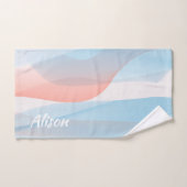 Roze blauw abstracte naam bad handdoek (Handdoek)