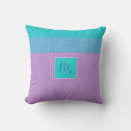  roze blauw Aqua >Monogram Pillow Kussen