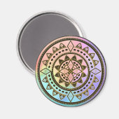 Roze-Blauw-Aqua-Paarse Mandala Magneet (Voorkant / Achterkant)