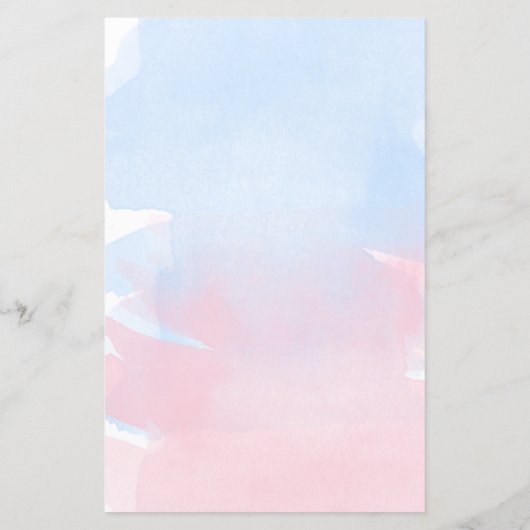 Roze Blauw Aquarel Baby Voorspellingen Spel (Achterkant)