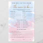 Roze Blauw Aquarel Goud Know The Mom-to-be Game (Voorkant)