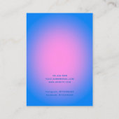 Roze Blauw Aura Modern Oorbellen Display Kaart Visitekaartje (Achterkant)